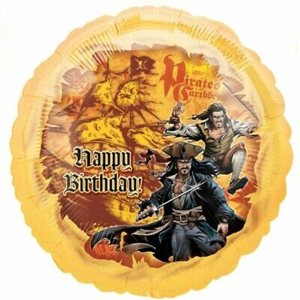 Balloon Foil 18" Pirates of the Caribbean Happy Birthday (Uninflated)