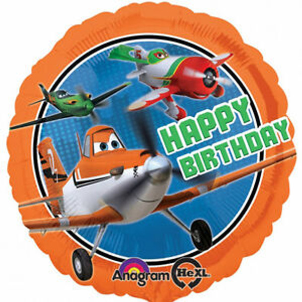 Balloon Foil 18" Planes Happy Birthday (Uninflated)