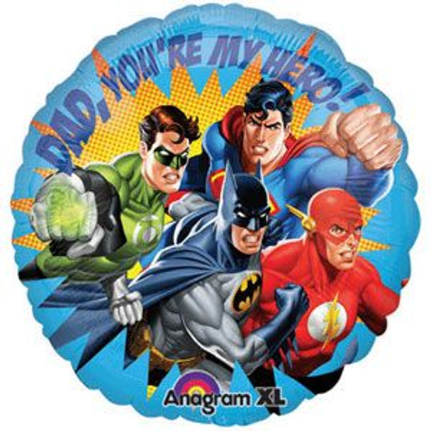 Balloon Foil 18" Dad, You're My Hero! Superhero (Uninflated)