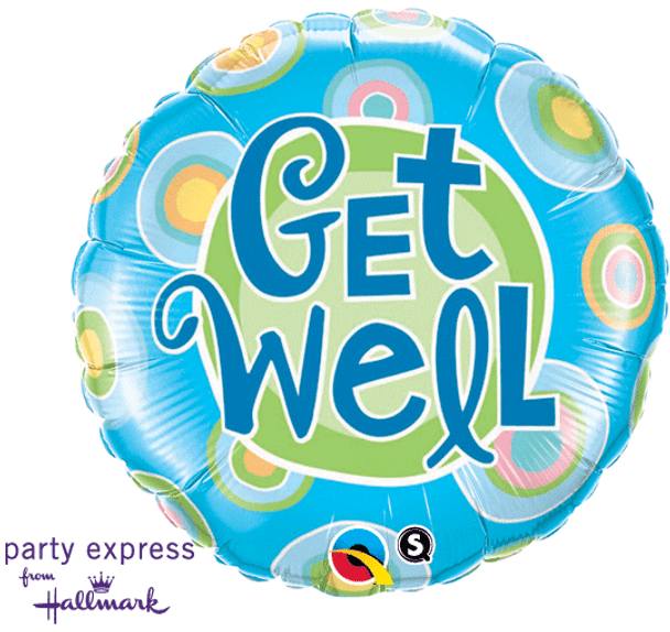 Balloon Foil 18" Get Well Circles (Uninflated)