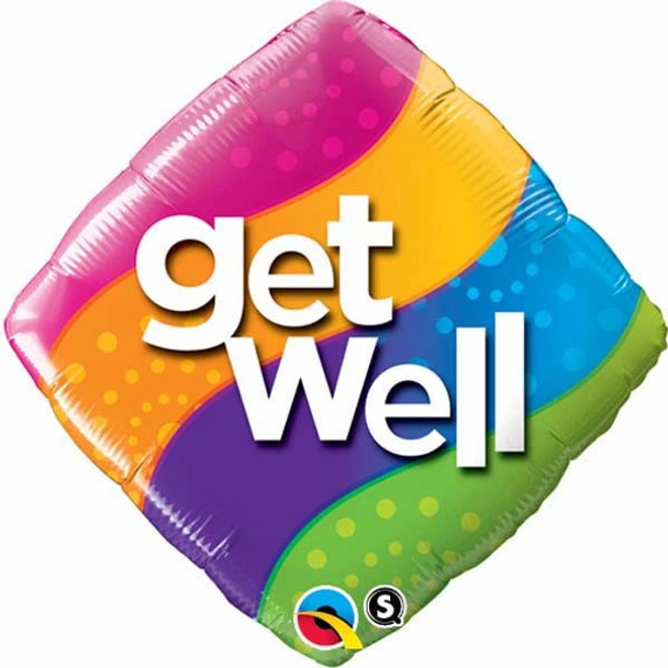 Balloon Foil 18" Get Well Diamond (Uninflated)