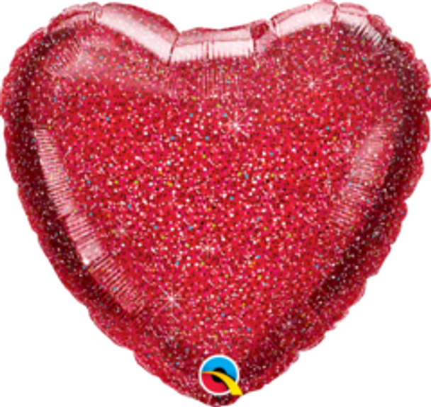 Balloon Foil 18" Glittergraphic Red Heart (Uninflated)