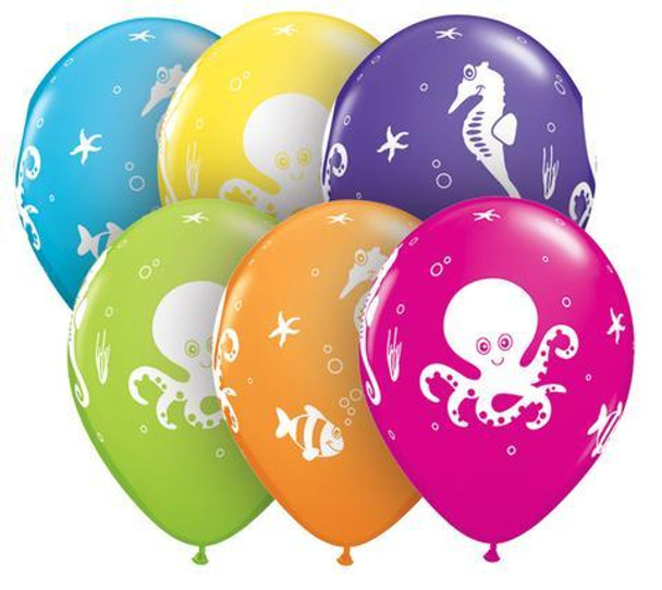 Balloon Fun Sea Creatures Tropical Assorted 11" Pack of 25 (Uninflated)