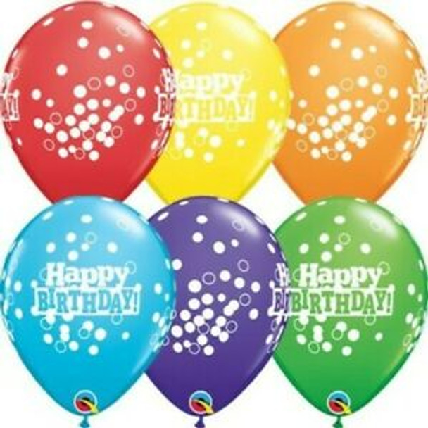 Balloon Bright Happy Birthday Confetti Dots 5" Pack of 10 (Uninflated)