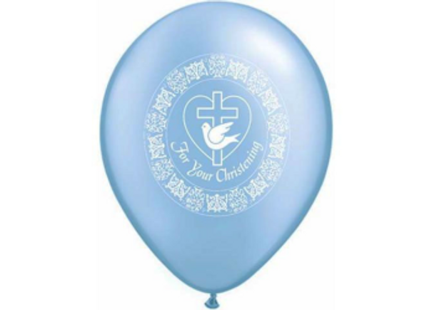 Balloon Pearl Blue For Your Christening Dove 11" Pack of 25