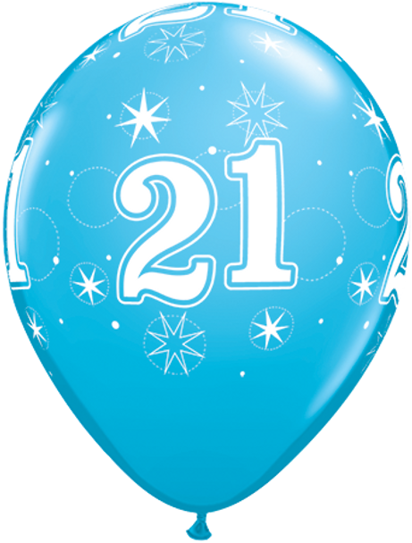 Balloon Blue 21 Sparkle-a-Round 11" Pack of 25