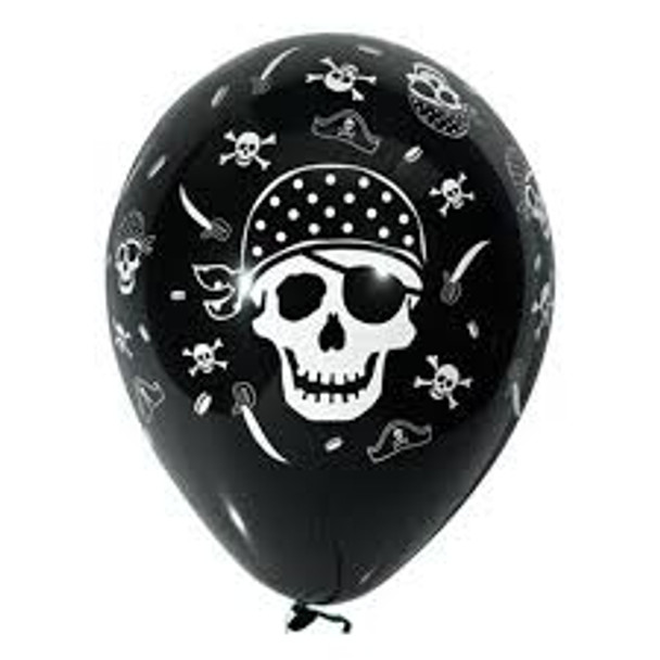 Balloon Pirate Skull & Cross Bones 11" Pack of 25