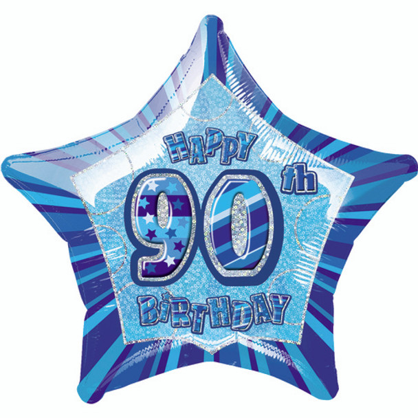 Balloon Foil 18" Blue Prismatic Star 90 (Uninflated)