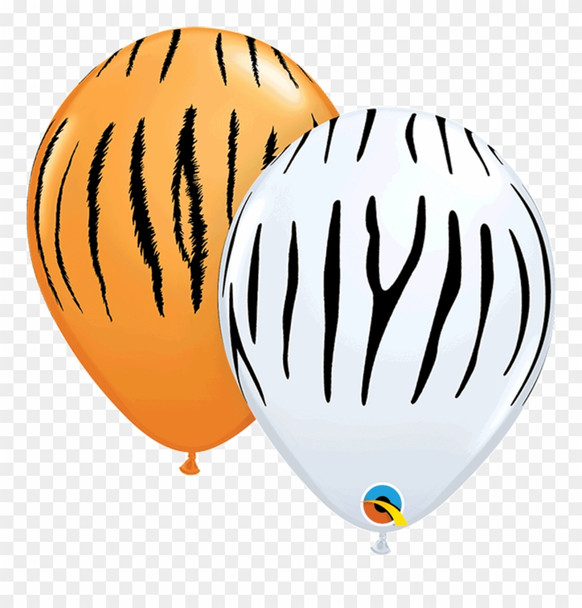 Balloon Zebra and Tiger Stripes 11" Pack of 10 (Uninflated)