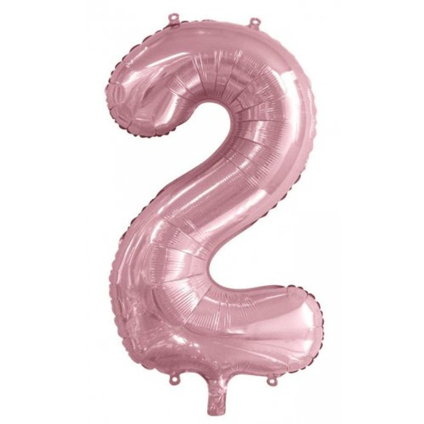 Balloon 34" (86cm) Number 2 Light Pink (Uninflated)