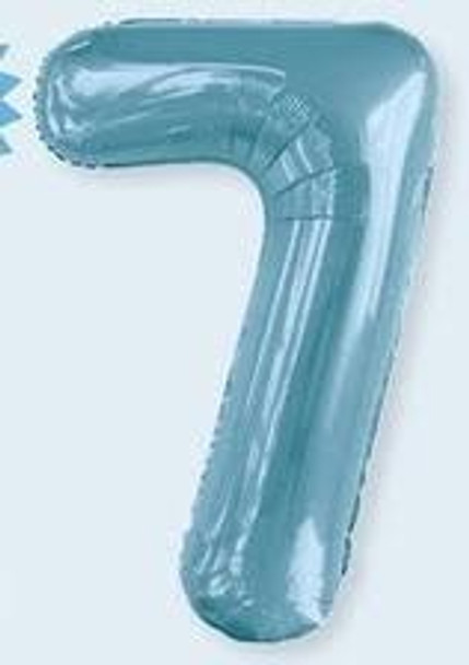 Balloon 34" (86cm) Number 7 Light Blue (Uninflated)