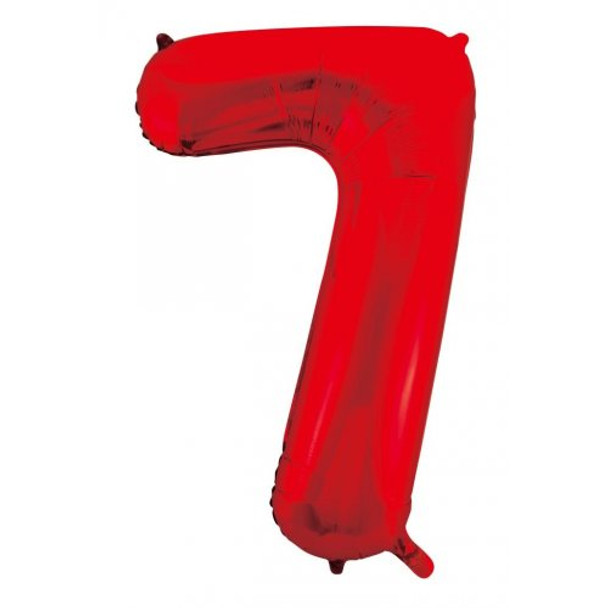 Balloon 34" (86cm) Number 7 Red (Uninflated)