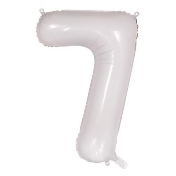 Balloon 34" (86cm) Number 7 White (Uninflated)