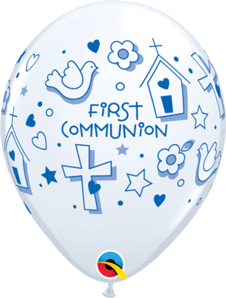 Balloon First Communion Symbols Boy 11" Pack of 25