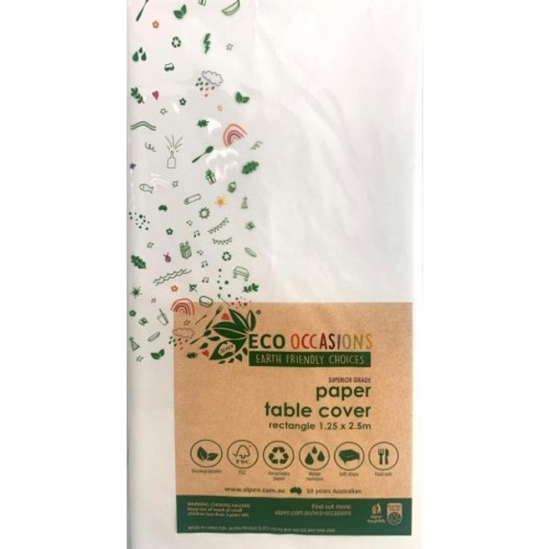 Eco Paper Table Cover - White Rectangle 