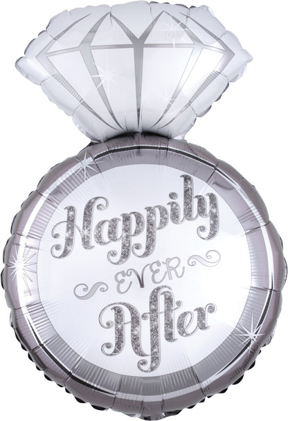 Balloon Foil Supershape Diamond Happily Ever After Ring (Uninflated)