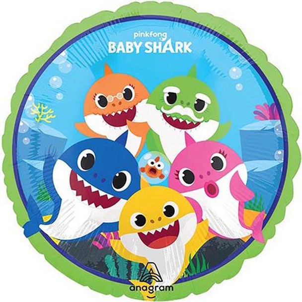 Balloon Foil 18" Baby Shark Family (Uninflated)