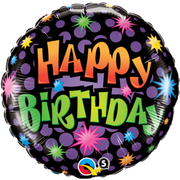 Balloon Foil 18" Double Sided Happy Birthday/You're How Old? (Uninflated) 