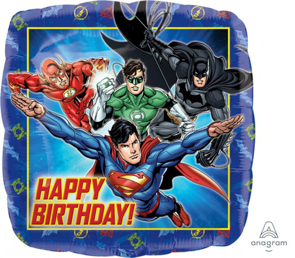 Balloon Foil 18" Happy Birthday! Superheroes (Uninflated)