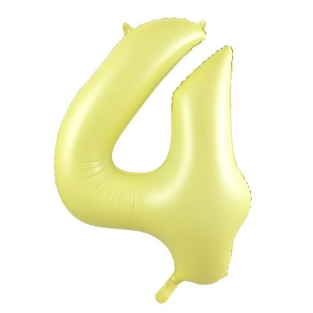 Balloon 34" (86cm) Number 4 Matte Yellow (Uninflated)