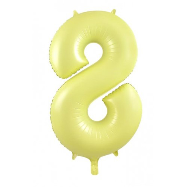 Balloon 34" (86cm) Number 8 Matte Yellow (Uninflated)