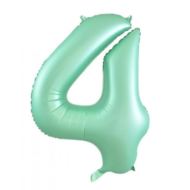 Balloon 34" (86cm) Number 4 Matte Mint (Uninflated)