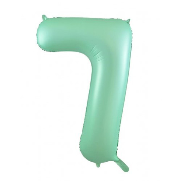 Balloon 34" (86cm) Number 7 Matte Mint (Uninflated)