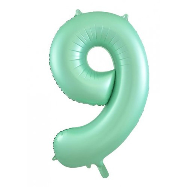 Balloon 34" (86cm) Number 9 Matte Mint (Uninflated)