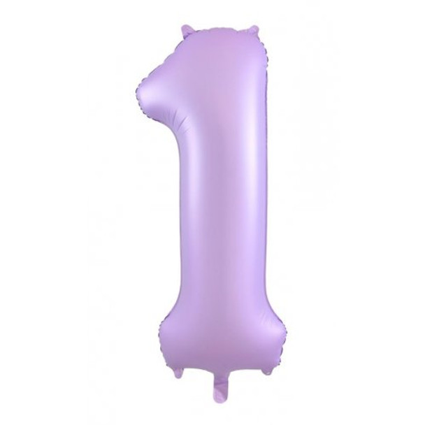 Balloon 34" (86cm) Number 1 Matte Lilac (Uninflated)