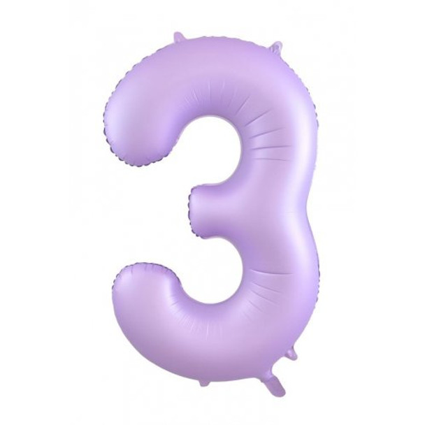 Balloon 34" (86cm) Number 3 Matte Lilac (Uninflated)