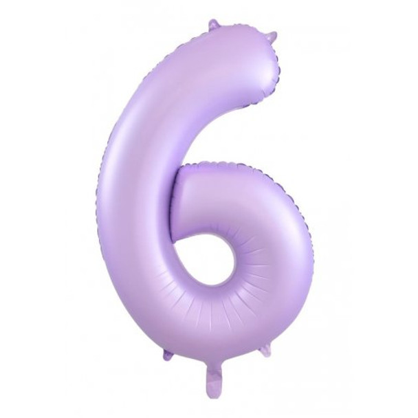 Balloon 34" (86cm) Number 6 Matte Lilac (Uninflated)