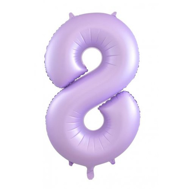 Balloon 34" (86cm) Number 8 Matte Lilac (Uninflated)