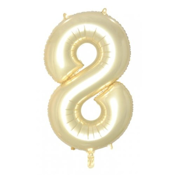 Balloon 34" (86cm) Number 8 Luxe Gold (Uninflated)