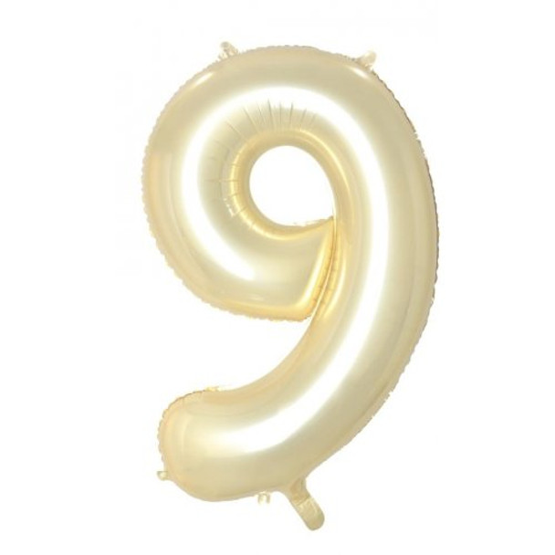 Balloon 34" (86cm) Number 9 Luxe Gold (Uninflated)