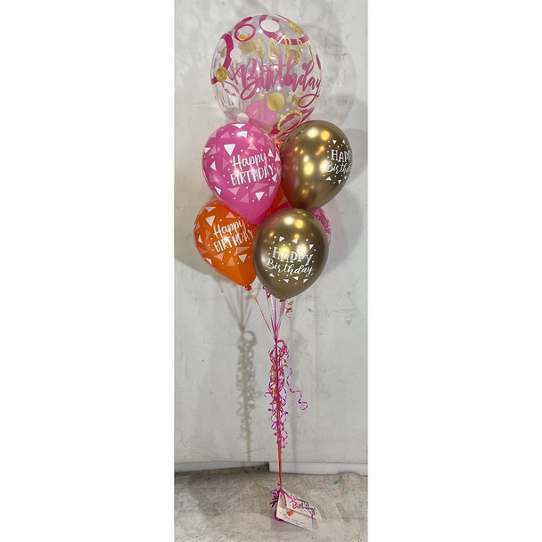 5 Balloon Bouquet - Bubble Crown - This item can't be purchased online - Please call to arrange delivery.