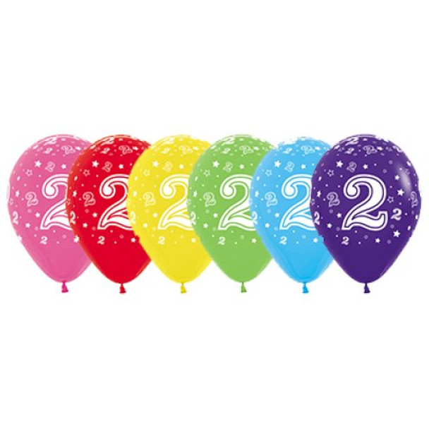 Balloon #2 Assorted Colours 11" Pack of 10 (Uninflated)