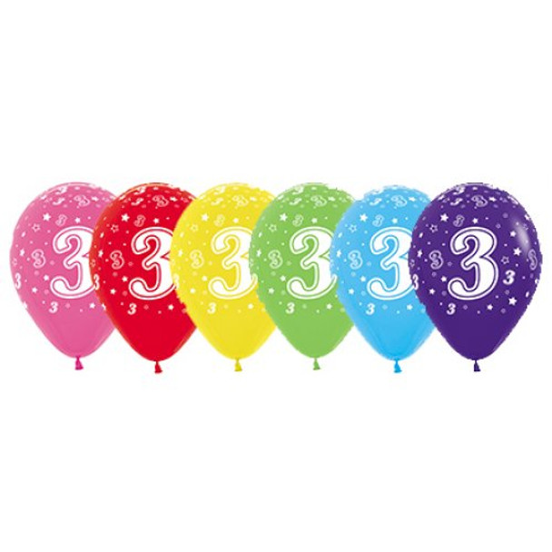Balloon #3 Assorted Colours 11" Pack of 25 (Uninflated)