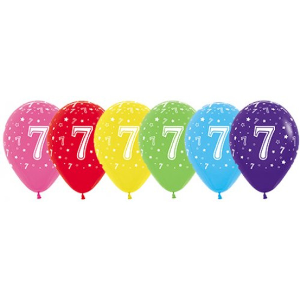 Balloon #7 Assorted Colours 11" Pack of 10 (Uninflated)