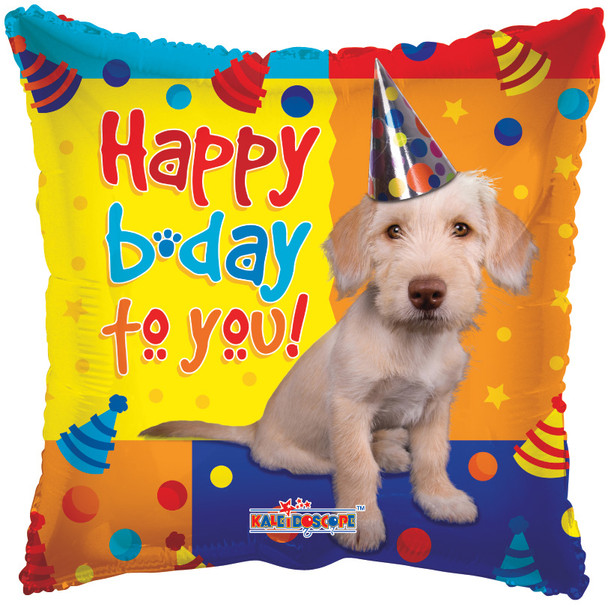 Balloon Foil 18" Happy Bday to You Puppy Dog (Uninflated)