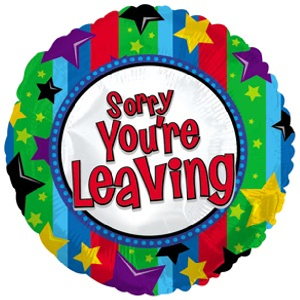 Balloon Foil 18" Sorry You're Leaving Stripes and Stars (Uninflated)