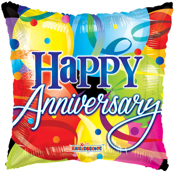 Balloon Foil 18" Happy Anniversary Balloons and Streamers (Uninflated)