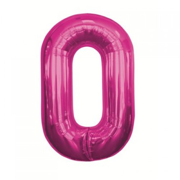 Balloon 34” (86cm) Number 0 Pink