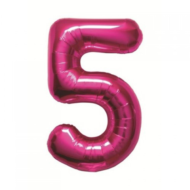 Balloon 34” (86cm) Number 5 Pink