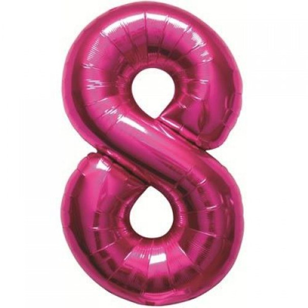 Balloon 34” (86cm) Number 8 Pink
