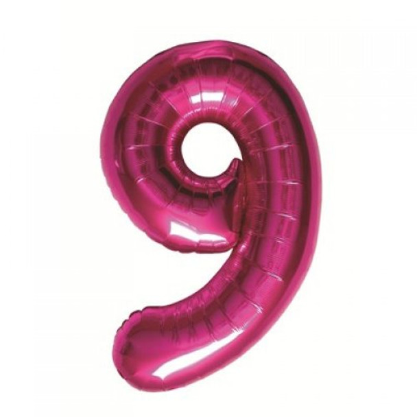 Balloon 34” (86cm) Number 9 Pink