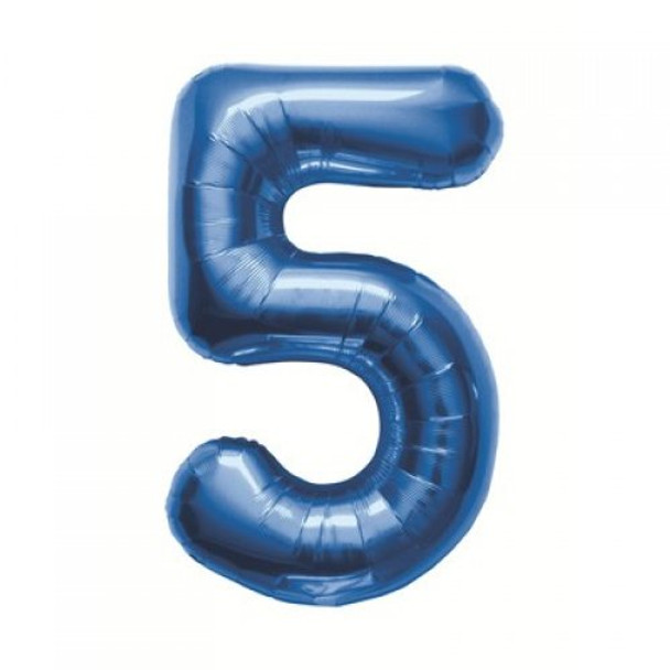 Balloon 34” (86cm) Number 5 Blue