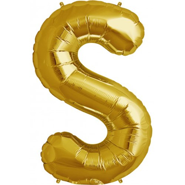 Balloon 34” (86cm) Letter S Gold