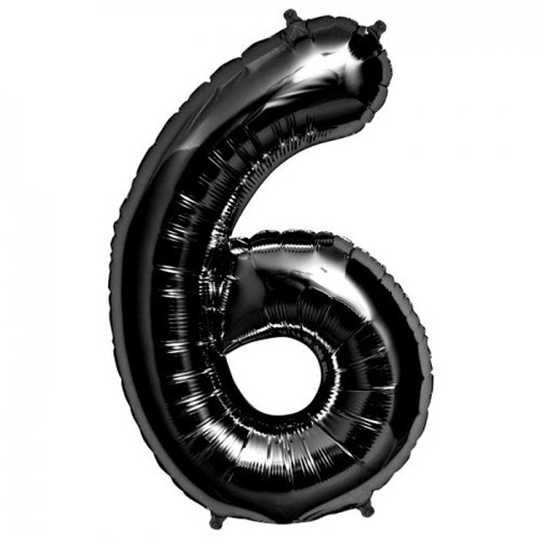 Balloon 34” (86cm) Number 6 Black