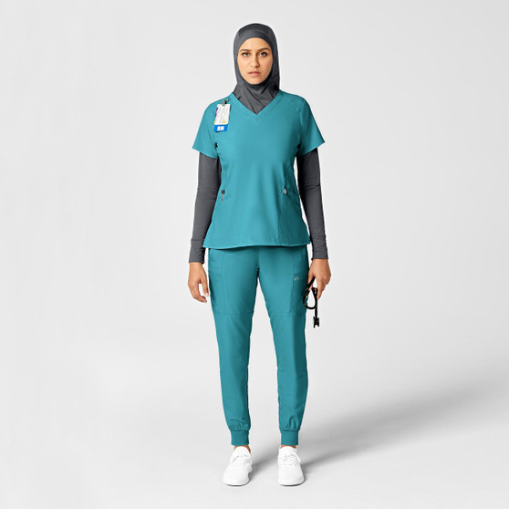 W123 Women's Comfort Waist Cargo Jogger Scrub Pant
