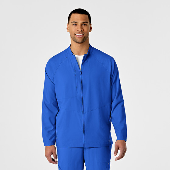 W123 Men's Zip Front Warm Up Scrub Jacket